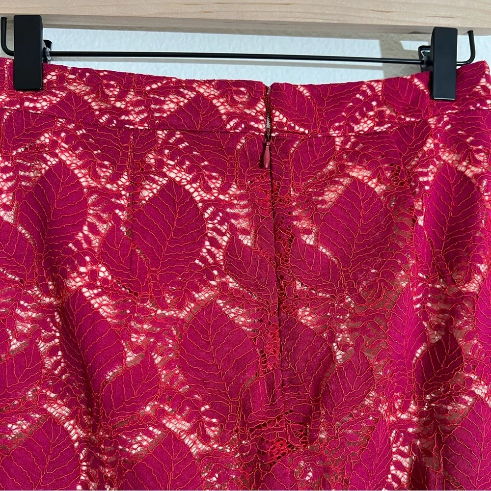 The Room Fuschia Pink Floral Lace Pencil Skirt Size M